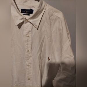 Ralph Lauren Oxford Shirt Mens 3XLT White Flesh Pony Classic Fit Button Down
